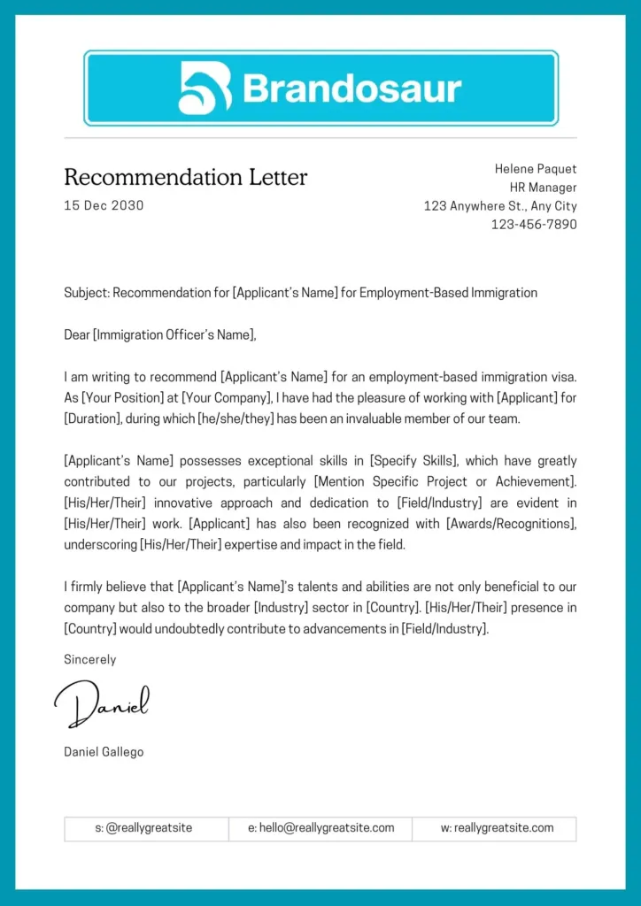 Recommendation Letter